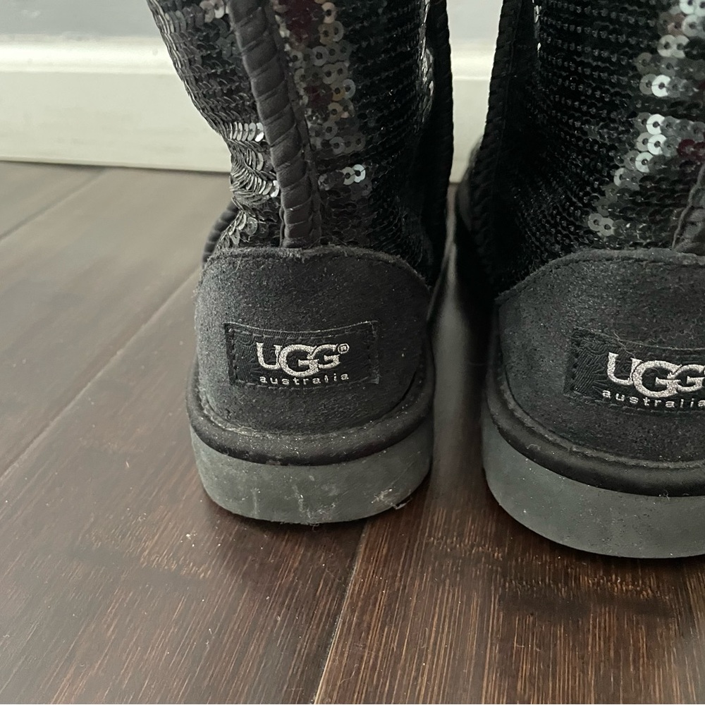 Black sequin Ugg boots
